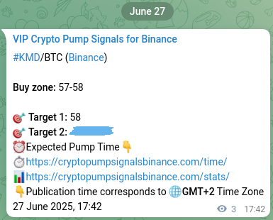 Market signal verification: KMD on Binance at 27 June 2025, 17:46