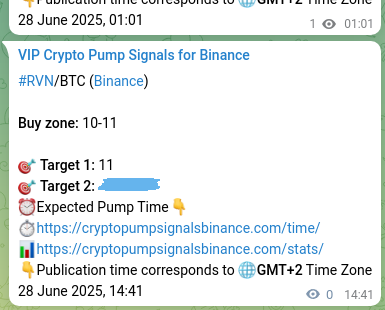 Binance exchange signal proof for RVN, 28 June 2025, 14:44