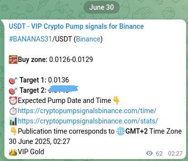 Verification image for BANANAS31 pump signal on Binance at 30 June 2025, 04:09