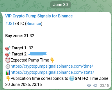Crypto market signal proof: JST pump on Binance, 01 July 2025, 00:26