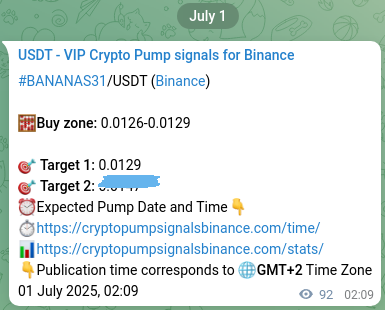 BANANAS31 pump signal confirmation from Binance, timestamp: 01 July 2025, 04:41