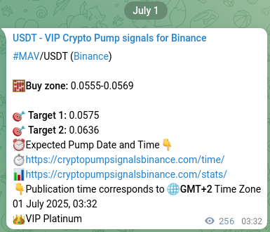 MAV pump verification image from Binance, 01 July 2025, 10:38