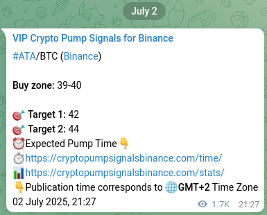 Authenticated proof of ATA's pump signal on Binance at 04 July 2025, 19:59