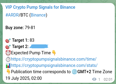 Signal verification: ARDR pump on Binance at 19 July 2025, 02:04
