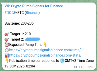 Signal validation: DOGE pump evidence on Binance, 19 July 2025, 05:23