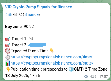 Pump authentication: BB signal verification on Binance, 19 July 2025, 06:08