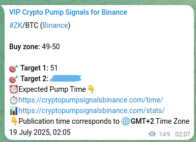 ZK pump signal verification from Binance, timestamp: 19 July 2025, 06:15