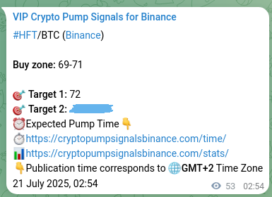 Binance trading signal proof for HFT pump, 21 July 2025, 04:19