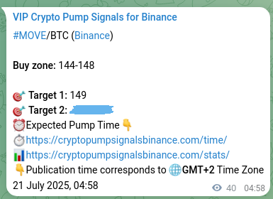 Signal authentication: MOVE pump validation on Binance, 21 July 2025, 06:06