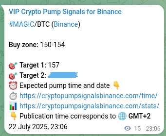 Signal documentation: MAGIC pump evidence on Binance, 22 July 2025, 23:28