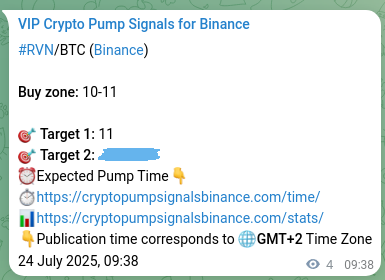 Binance pump signal proof for RVN on 24 July 2025, 09:44