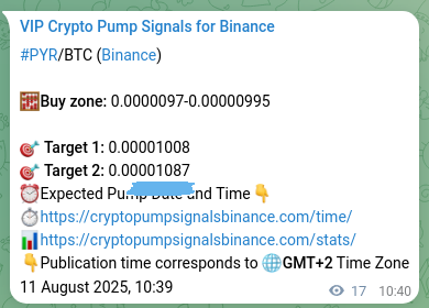 Market signal verification: PYR on Binance at 11 August 2025, 11:07