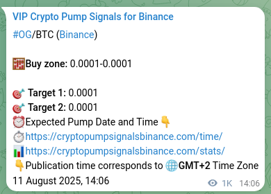 Pump validation: OG signal confirmation on Binance, 12 August 2025, 18:12