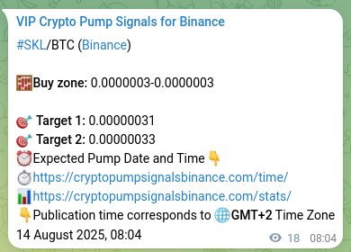 SKL pump signal verification from Binance, timestamp: 14 August 2025, 08:34