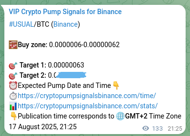Binance exchange signal proof for USUAL, 18 August 2025, 01:05