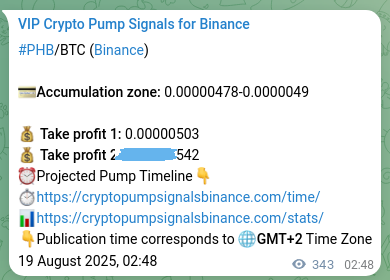 PHB pump signal verification from Binance, timestamp: 19 August 2025, 12:20