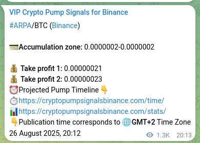 Signal validation: ARPA pump evidence on Binance, 28 August 2025, 07:02