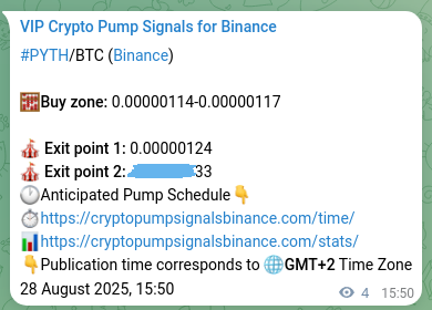 Signal documentation: PYTH pump evidence on Binance, 28 August 2025, 15:56