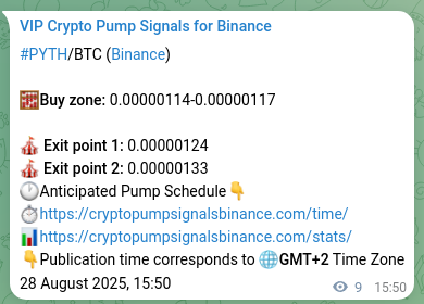 Pump validation: PYTH signal confirmation on Binance, 28 August 2025, 16:04