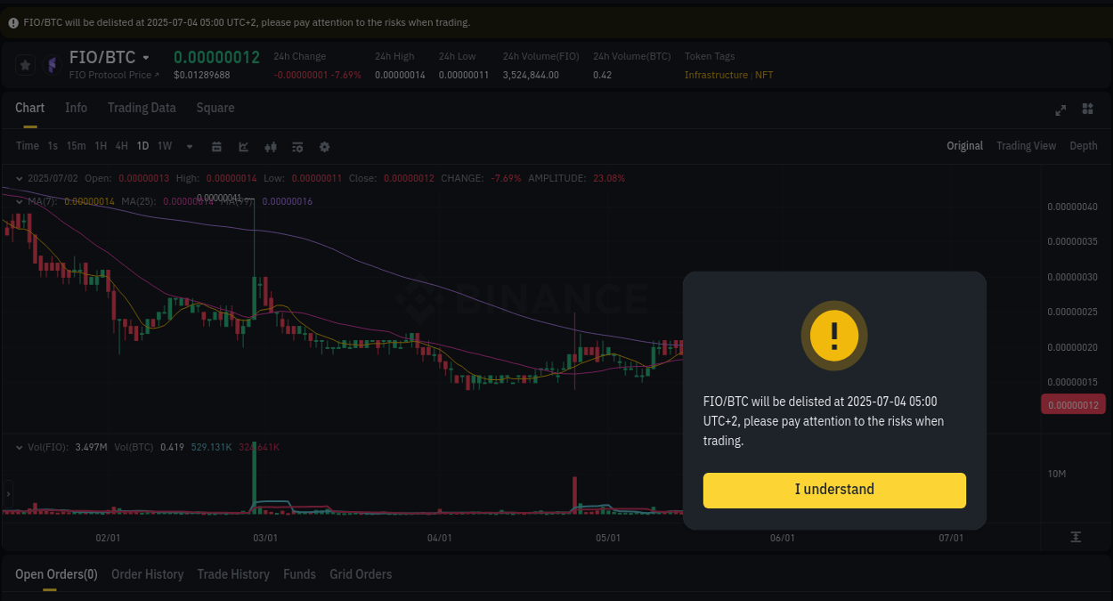 Detailed report of FIO's pump on Binance at 02 July 2025, 14:01