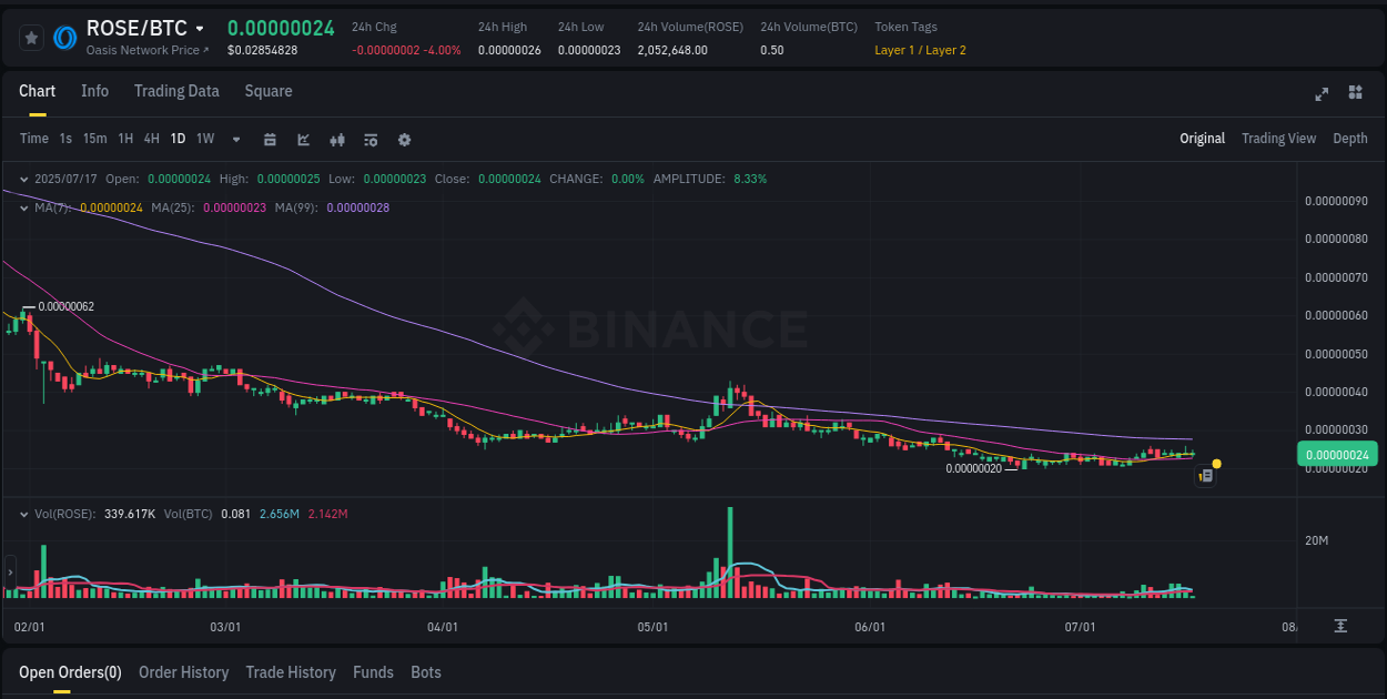 Trading insight: ROSE pump report from Binance, 17 July 2025, 11:51